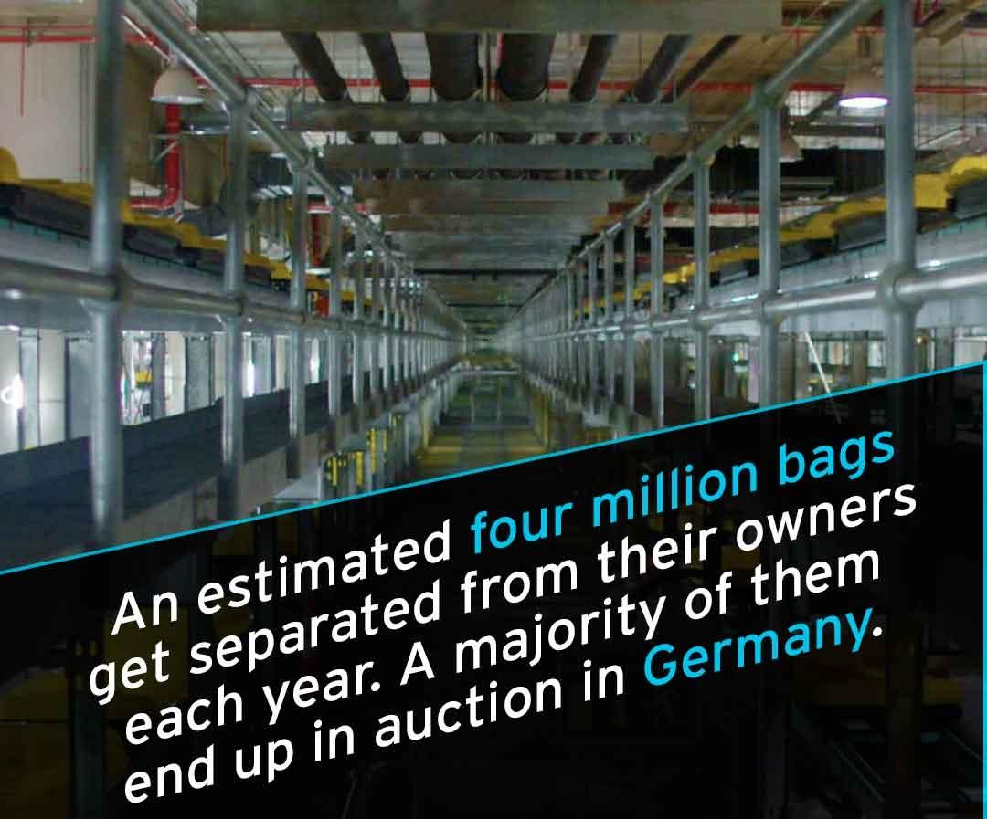 4 million bags a year get separated from passengers.