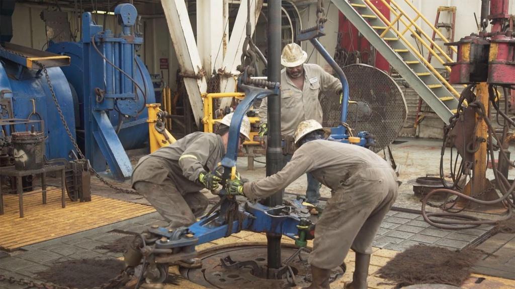Offshore oil rig workers.