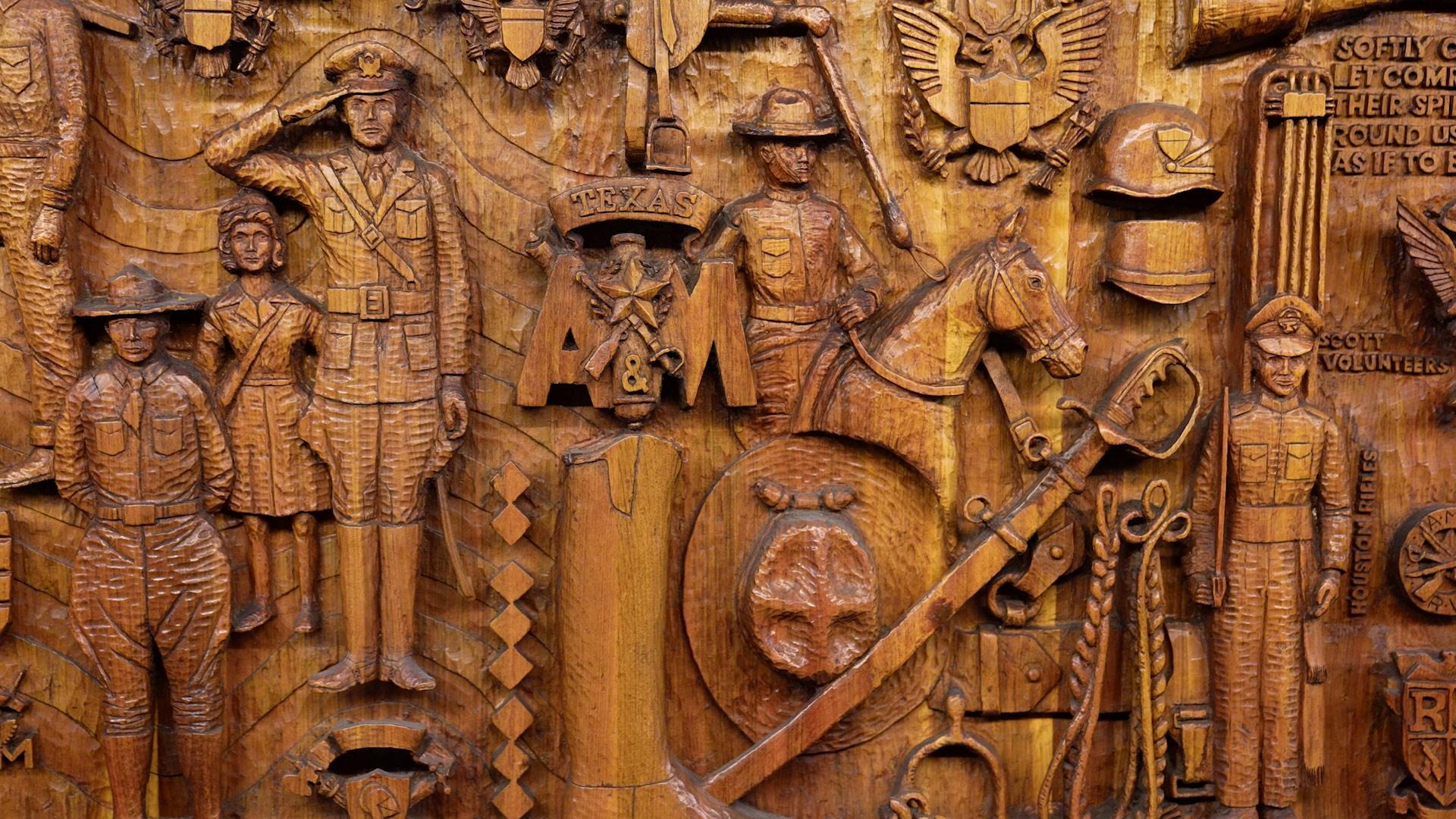 texas a&m centennial woodcarvings