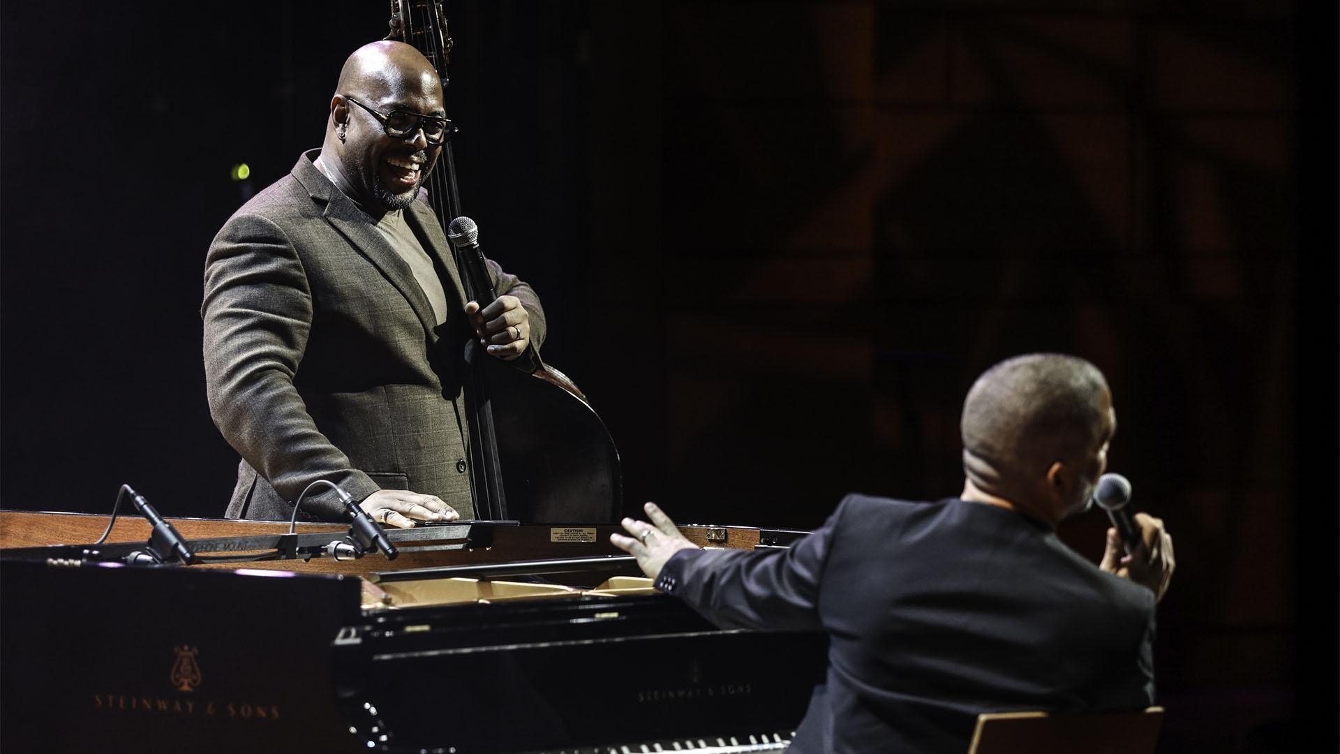 Image of Jason Moran and Christian McBride performing on stage.