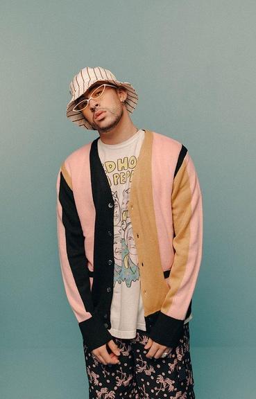 Closeup image of singer Bad Bunny.