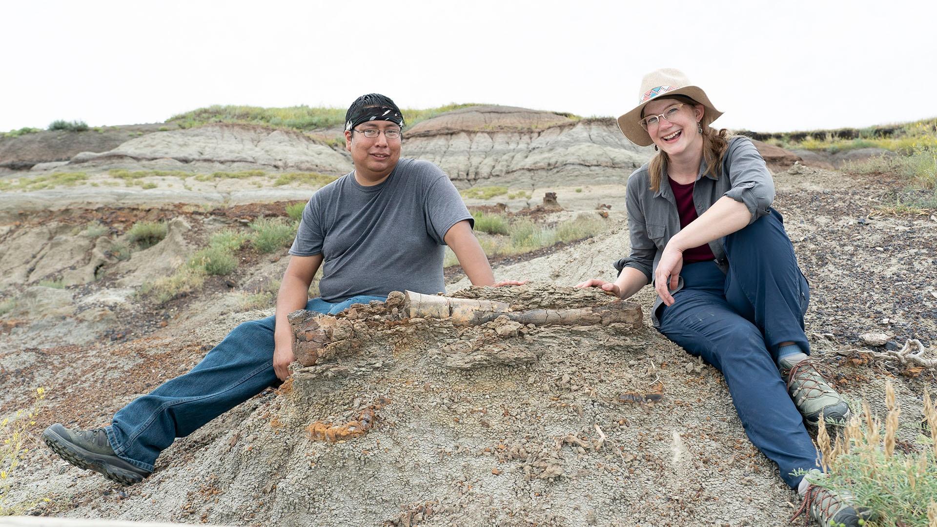 Prehistoric Road Trip host Emily Graslie and Ben Eagle, Standing Rock Institute of Natural History.