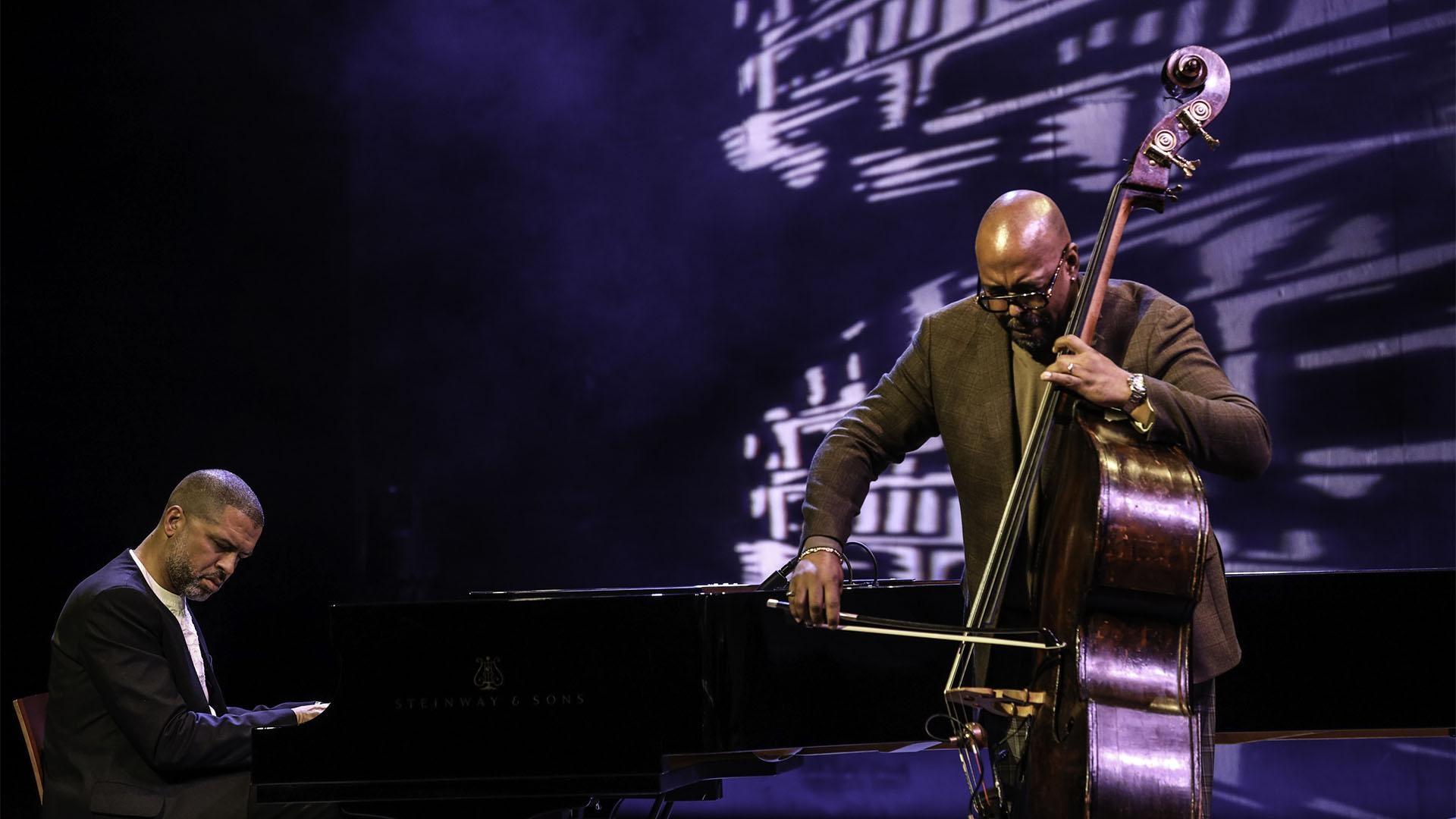 Image of Jason Moran and Christian McBride performing on stage.