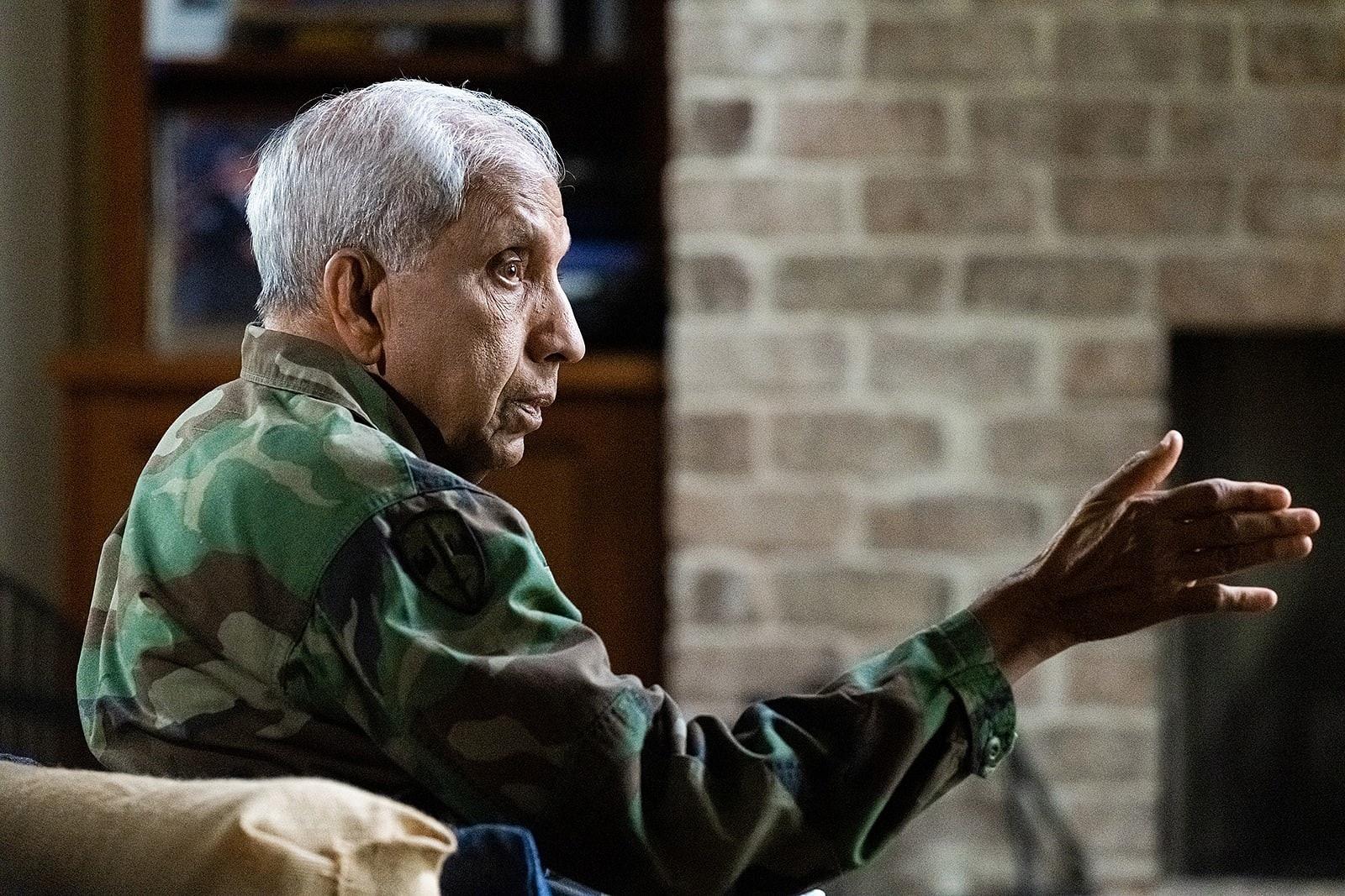 Vietnam Army Veteran Dr. Sam Babu on the set of “After Action.”