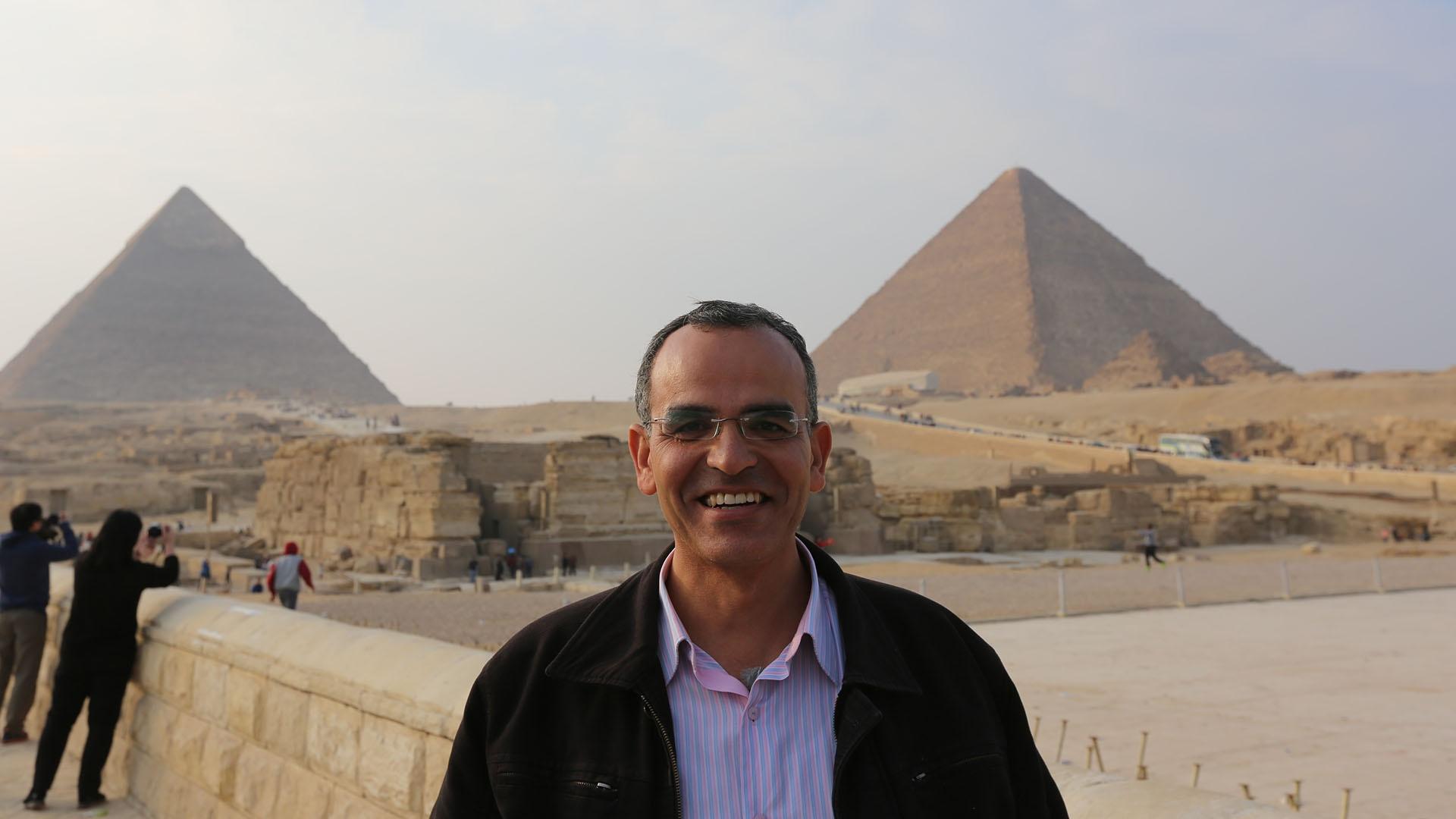 Ibrahim Morgan at the Great Pyramid.