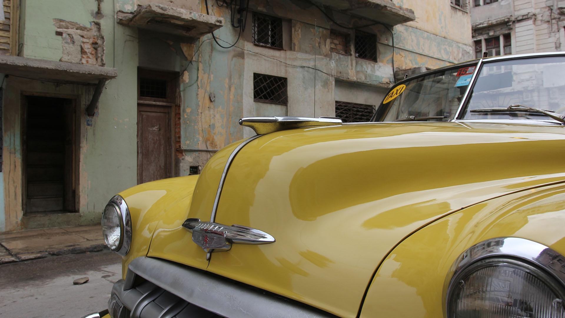 Vintage car on the street in Havana Centro.