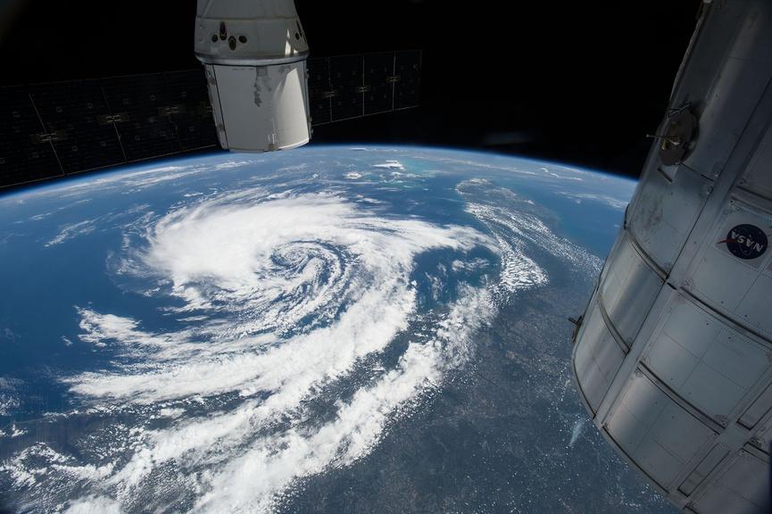 Tropical Storm Anna is seen looking south-southeastward from western Virginia towards storm.