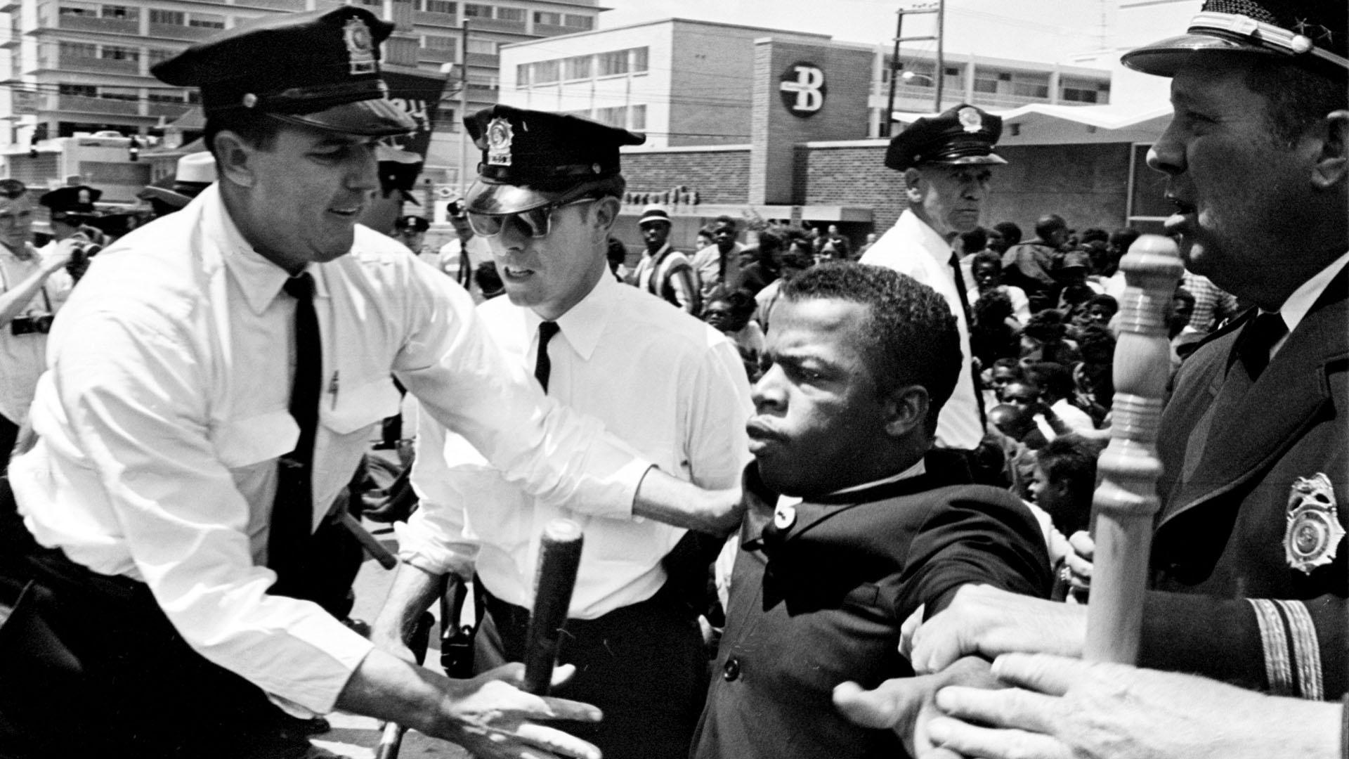 Lewis and police. Nashville, 1961.