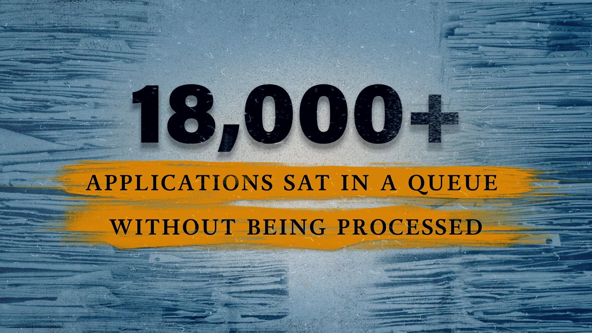 Over 18,000 applications for Iraq and Afghanistan veteran care remain unprocessed.