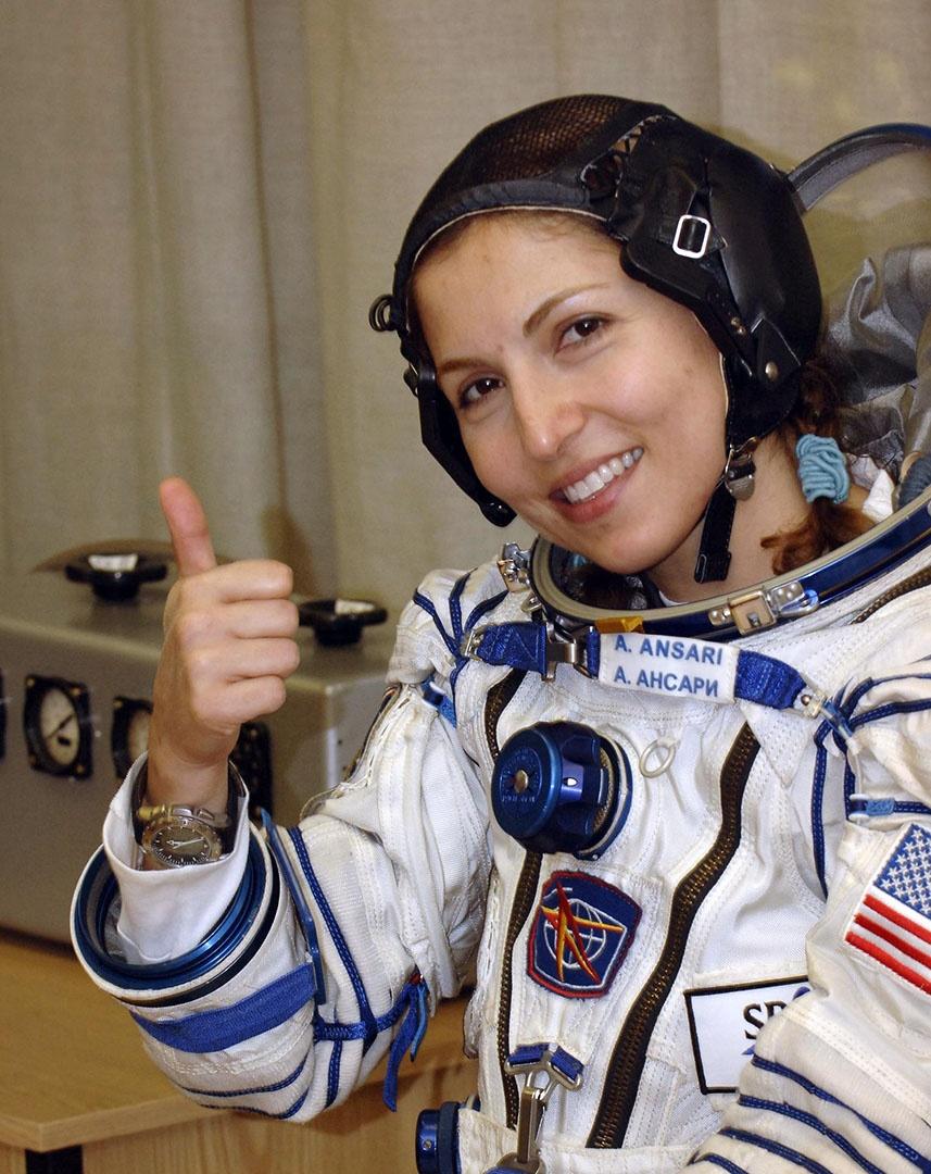 XPRIZE CEO Anousheh Ansari prepares for her spaceflight, c. 2006.