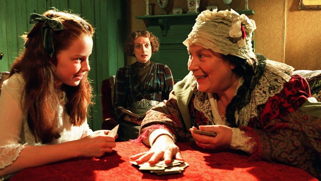 From left: Georgina Terry as Pollyanna, Judy Flynn as Milly, and Pam Ferris as Mrs. Snow.