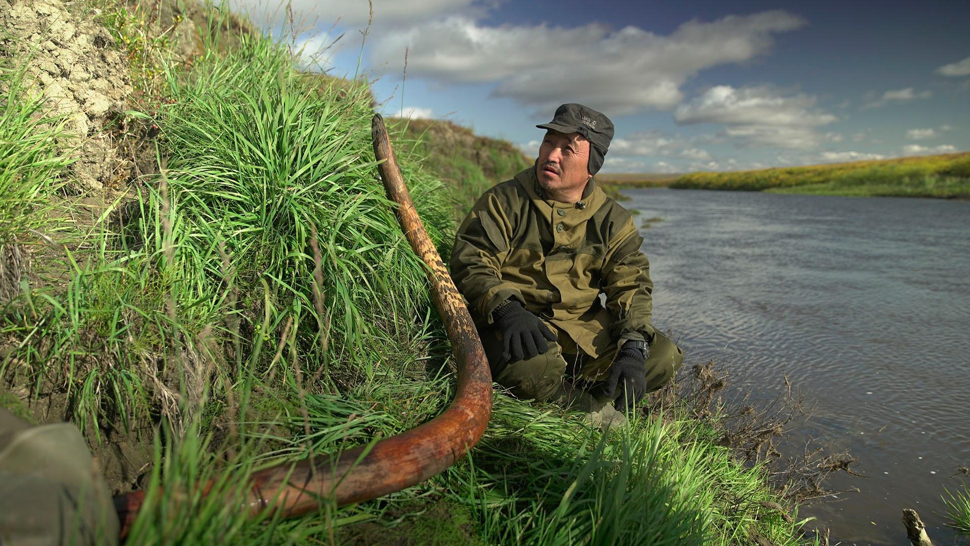 Anton Maleodrov, Mammoth tusk hunter, in Siberian permafrost.