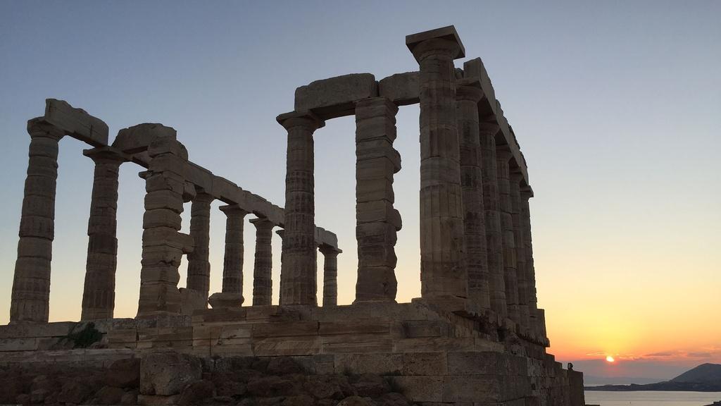 The Temple of Poseidon at Cape Sounion.