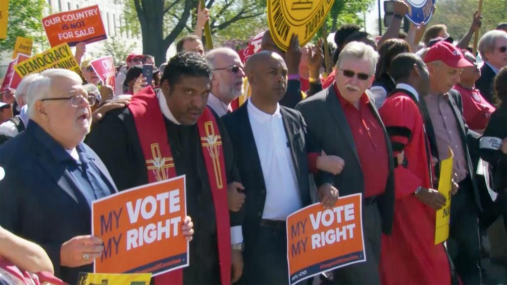 Image of Reverend William Barber at Democracy Spring March.