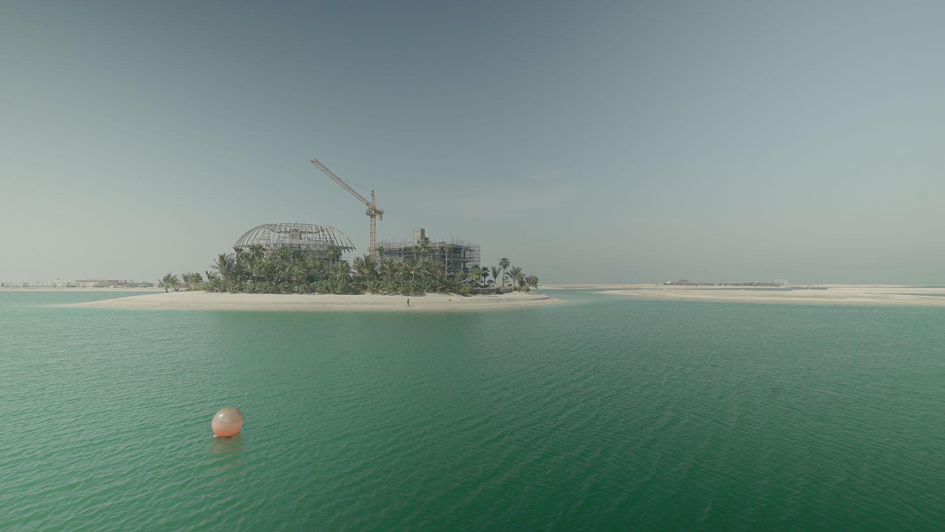 Sweden Island, view during construction, July 2017.