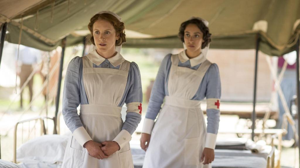 Rosalie Berwick (Marianne Oldham) and Kitty Trevelyan (Oona Chaplin) in a scene from Episode 1.