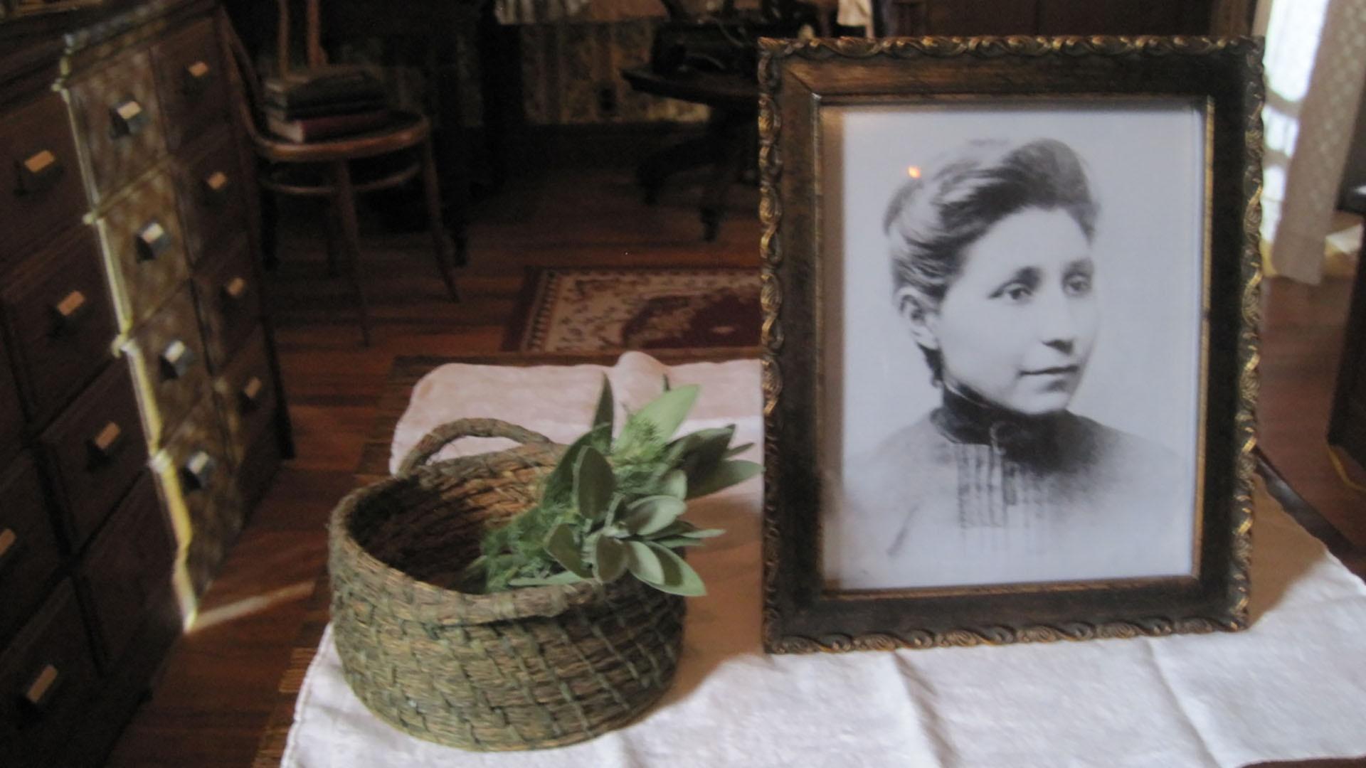 Portrait of Doctor Susan La Flesche Picotte, the first Native American Doctor, set up for filming.