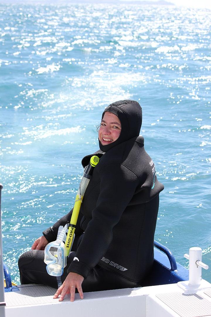 Image of woman dressed in scuba diving outfit