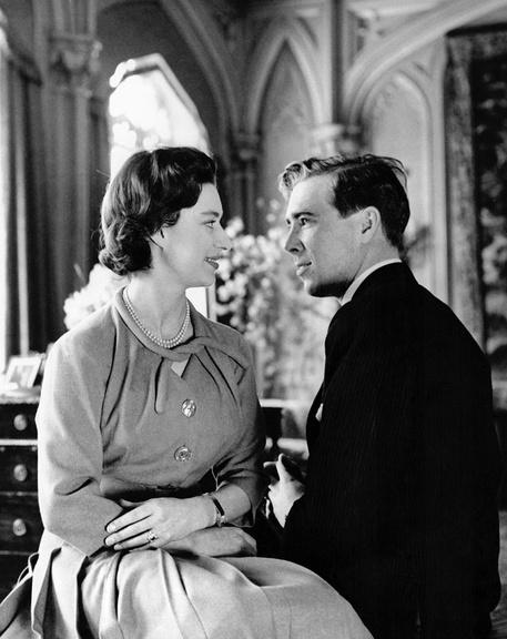 Princess Margaret and Antony Armstrong-Jones after the announcement of their engagement.