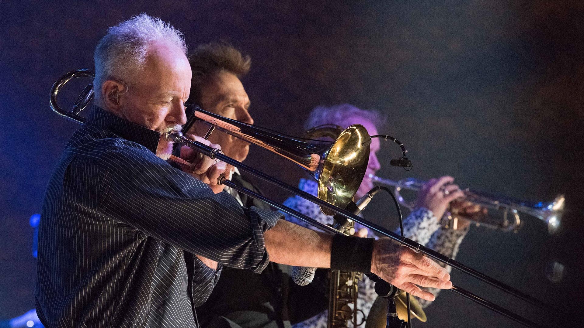 James Pankow leads the famous Chicago horn section on the "Soundstage" stage.