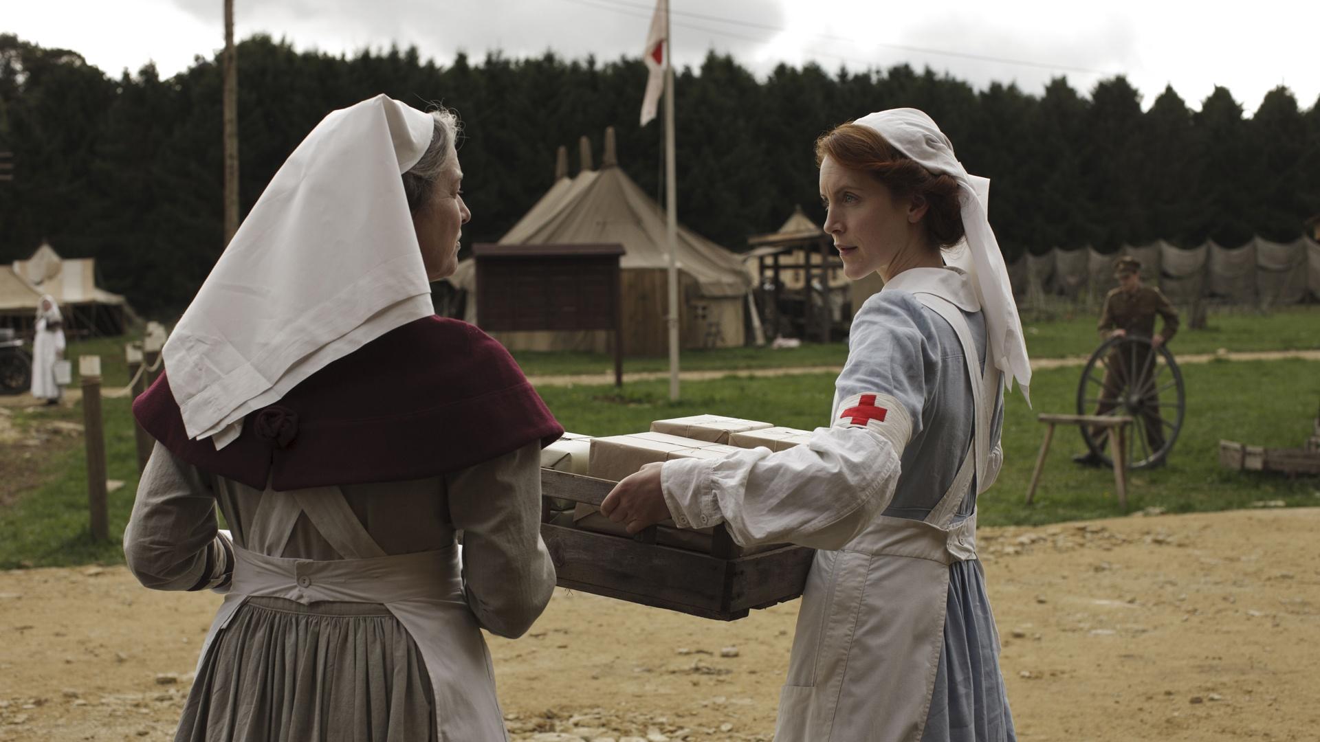 Sister Margaret Quayle (Kerry Fox) and Rosalie Berwick (Marianne Oldham) in a scene from Episode 3.