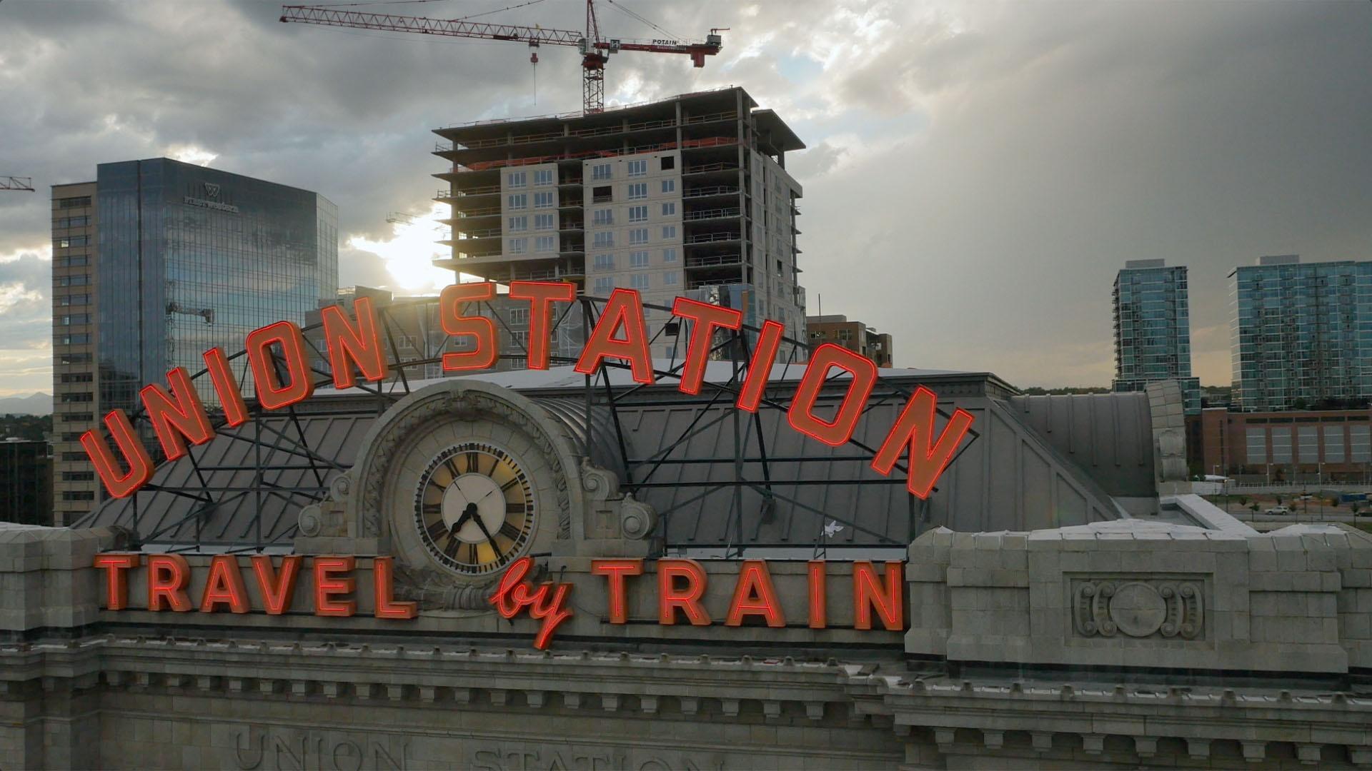Closeup image of Union Station in Denver