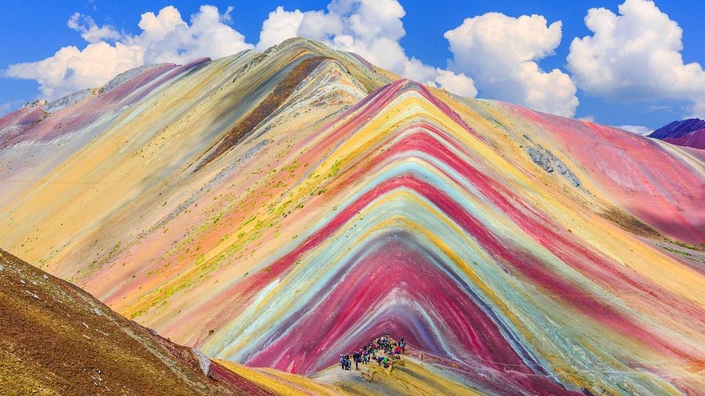 Montana de Siete Colores, or Rainbow Mountain, in Vinicunca, Cusco Region, Peru.