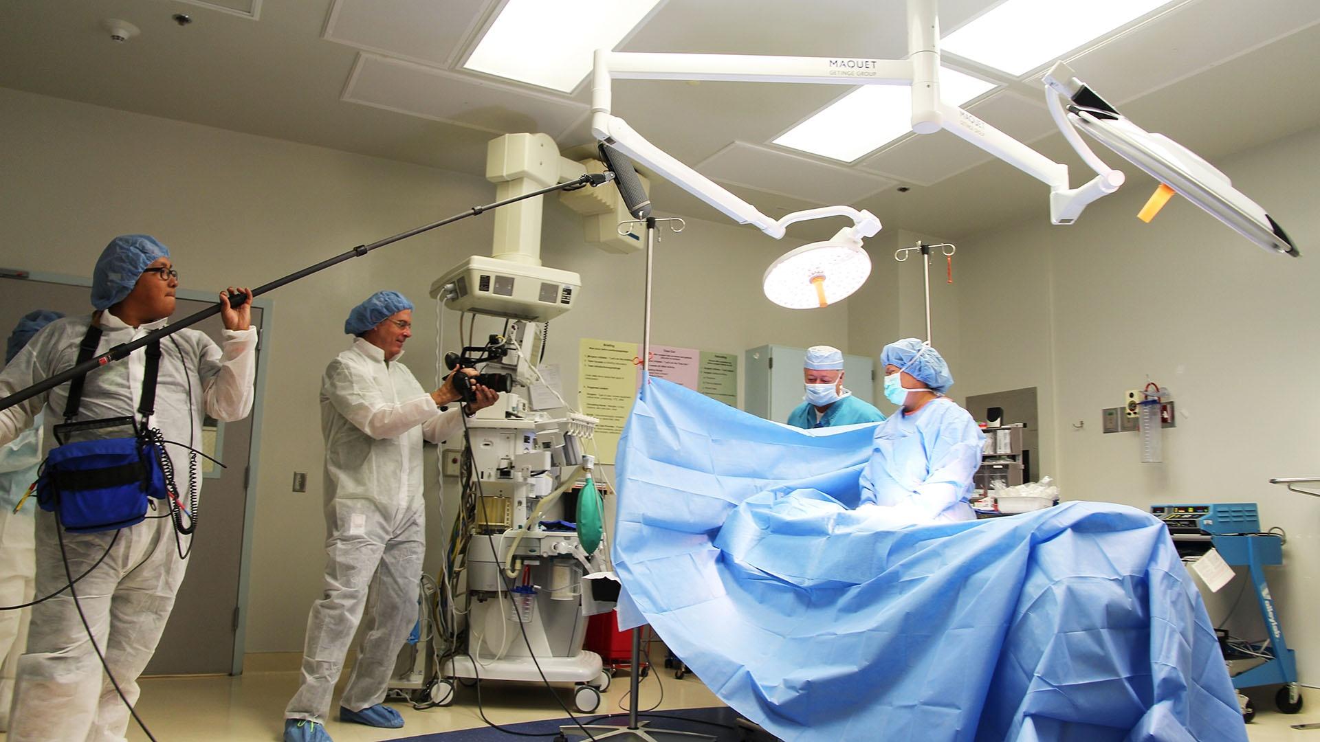 "Medicine Woman" crew filming Doctor Lori Alvord in surgery at Page Hospital in Arizona.