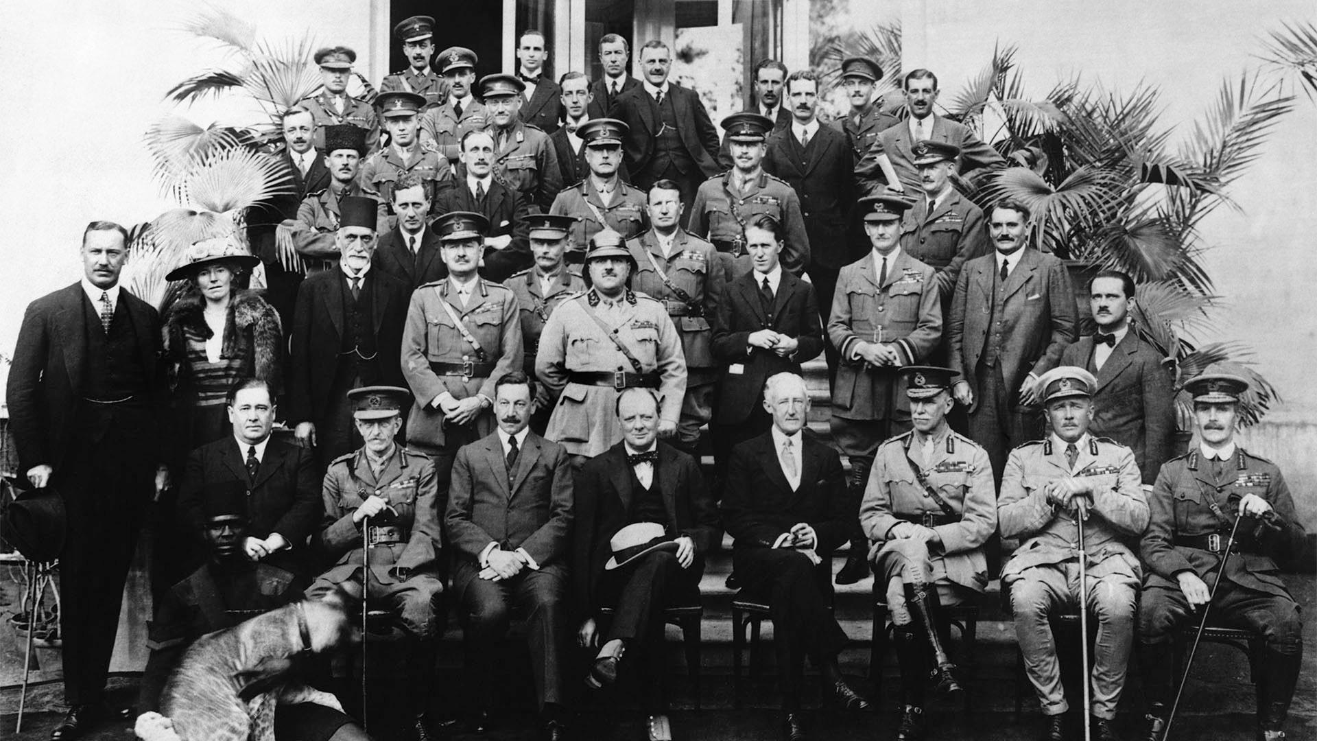 Cairo Conference, 1921, with Gertrude Bell, T.E. Lawrence, and Winston Churchill.