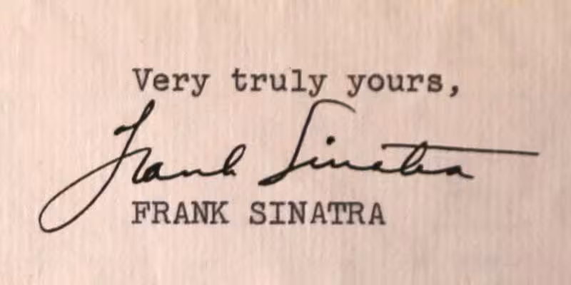 Read a Letter From Frank Sinatra 