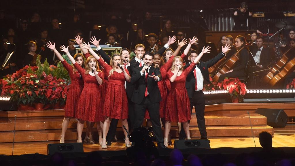 Image of Belmont University students performing in Nashville, Tenn.