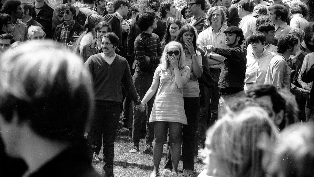 May 4, 1970, moments after guardsmen open fire on Kent State students.
