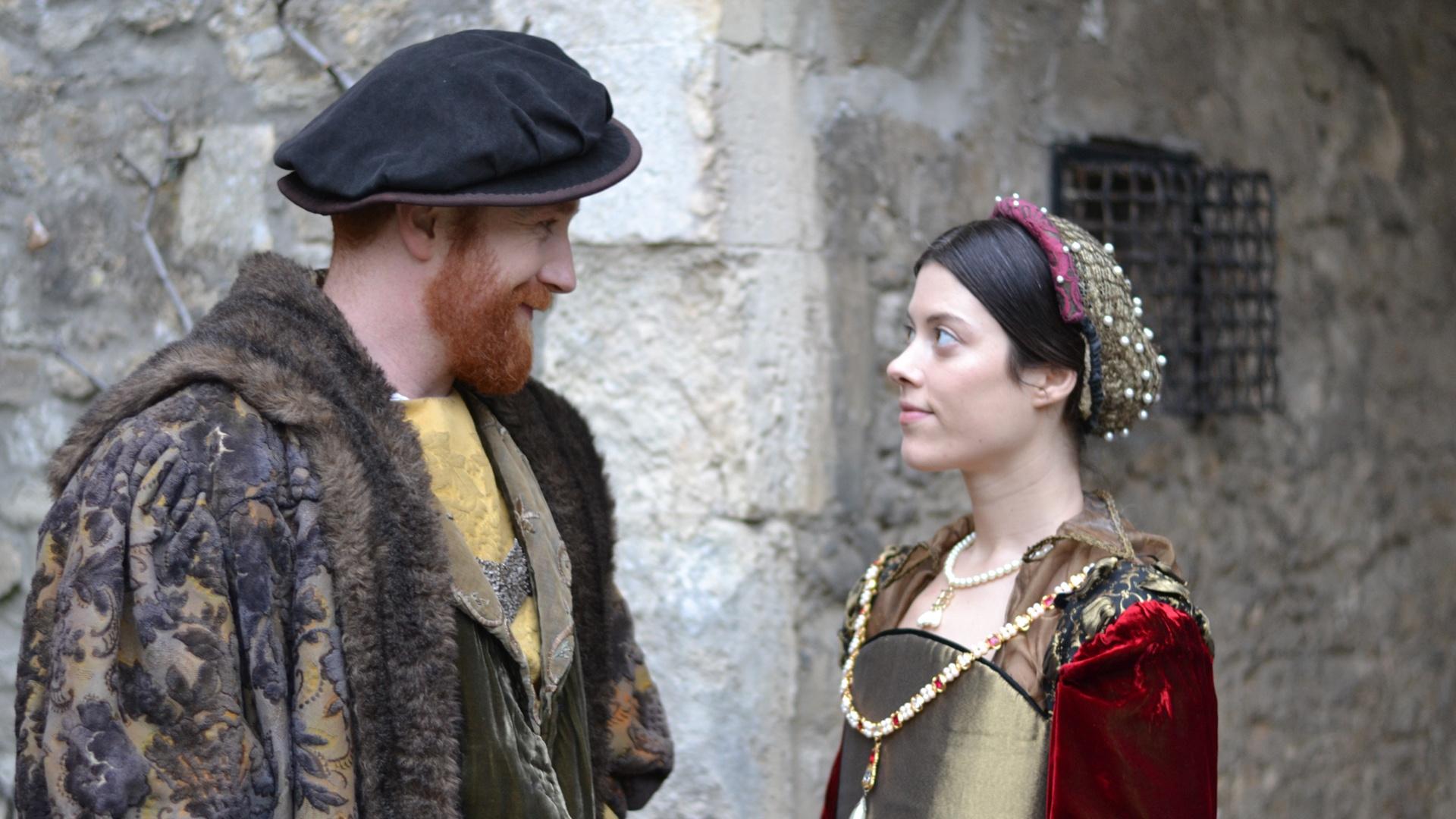 Henry VIII and Anne Boleyn courting.