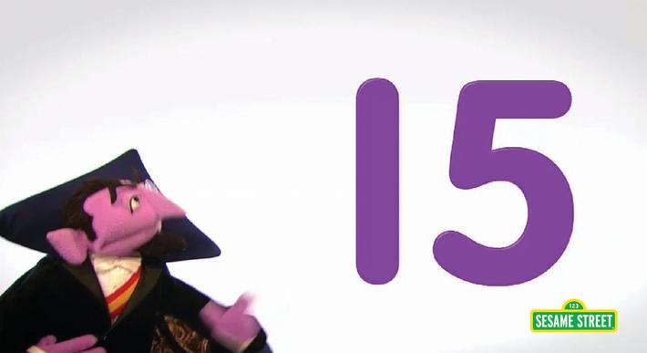 sesame street number of the day 15