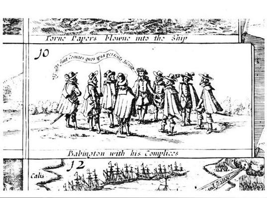 Babington and his detail from Popish Plots and Treasons