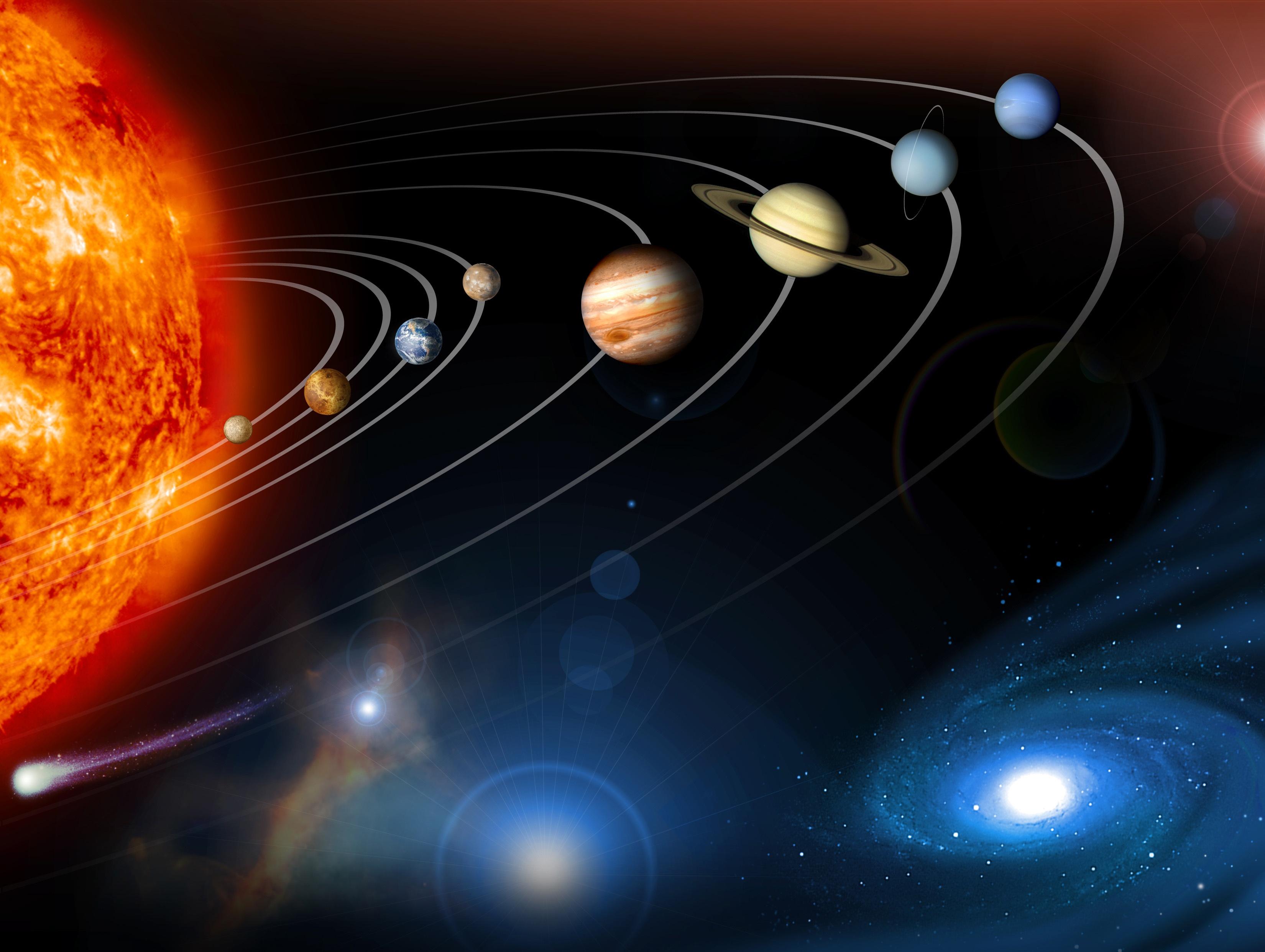 Stylized Rendition Of Our Solar System And Points Beyond