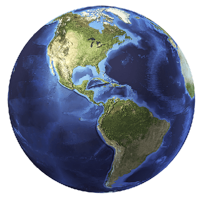 3D Rendering of Planet Earth, Centered on North America and South ...