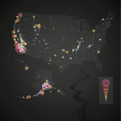 USA Earthquake Map | Natural Disasters: Hurricanes, Tsunamis, Earthquakes