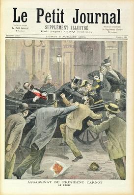 The Assassination of President Carnot, from of 'Le Petit Journal', 2nd ...
