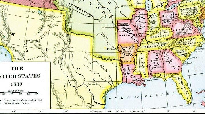 Map Of Us 1830 Map of North America 1830 | PBS LearningMedia