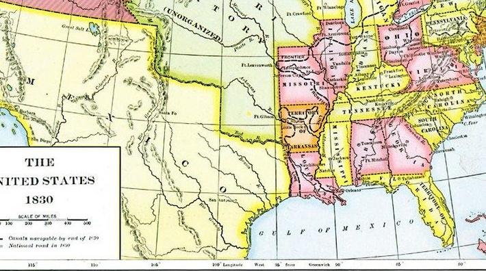 Map United States Circa 1830 Map of North America 1830  Social Studies  Document  PBS LearningMedia