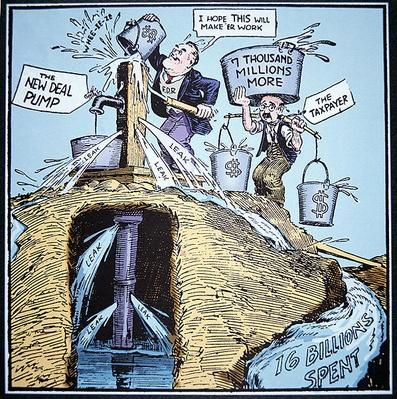'What we need is another pump', Cartoon depicting Franklin D. Roosevelt ...