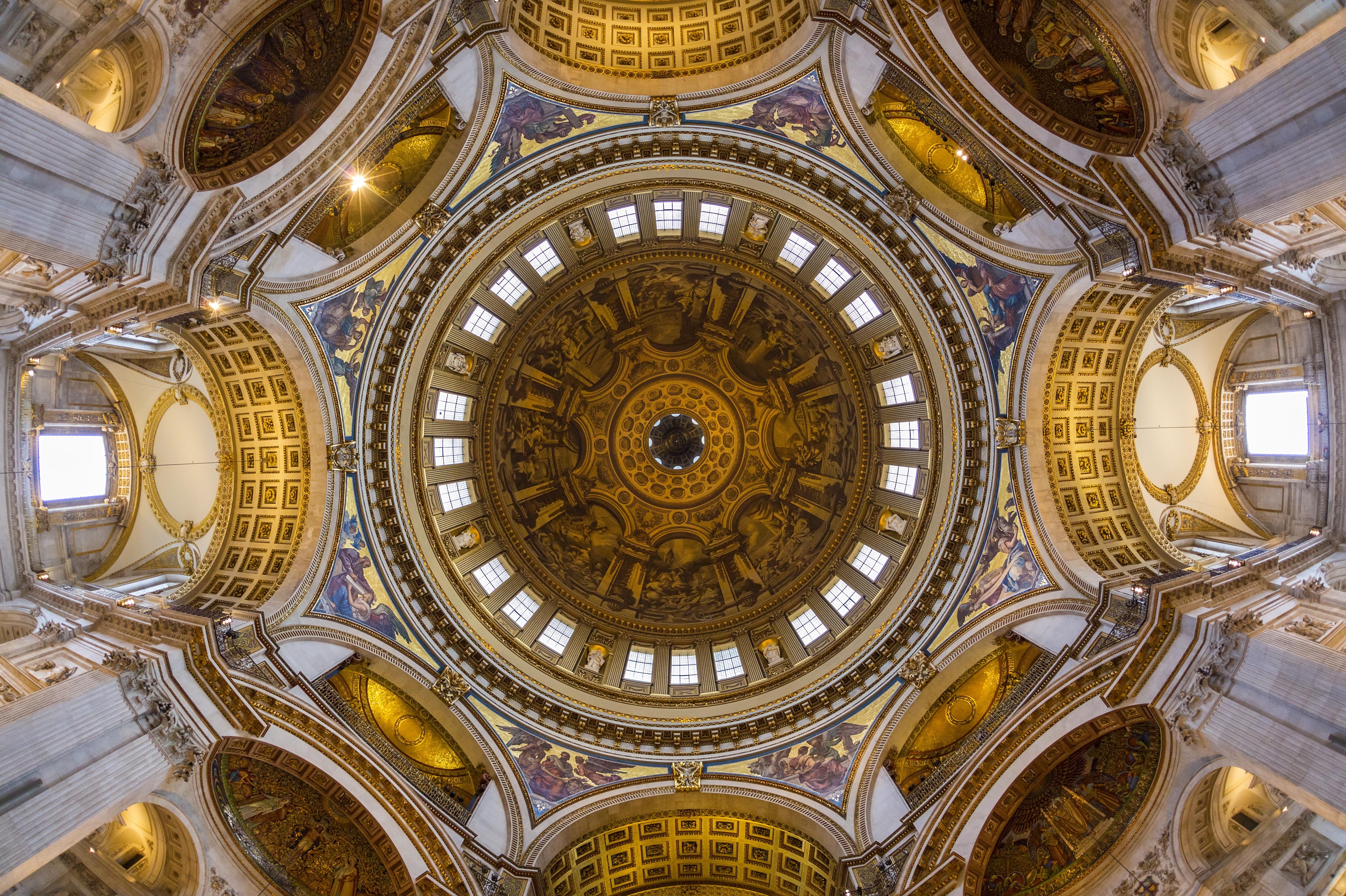 Interior View Of St Pauls Cathedral Dome London Monuments