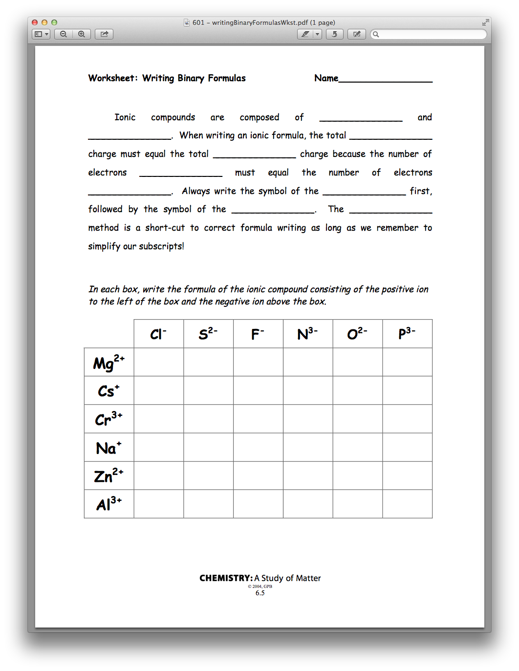 Worksheet Writing Binary Formulas