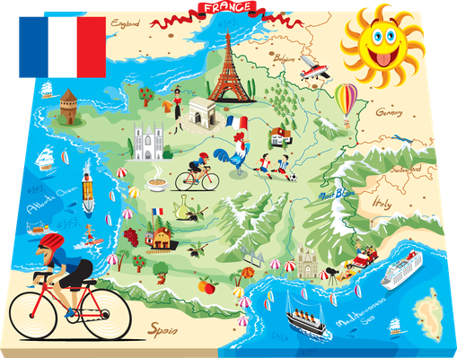 Cartoon map of France | Clipart | The Arts | Image | PBS LearningMedia