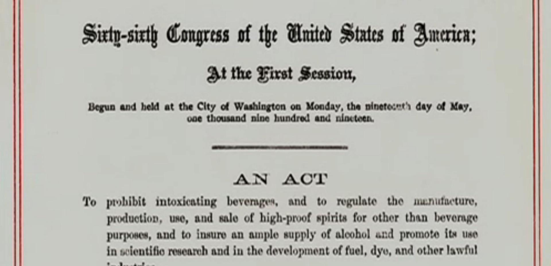 Volstead Act | Ken Burns & Lynn Novick: Prohibition | PBS LearningMedia