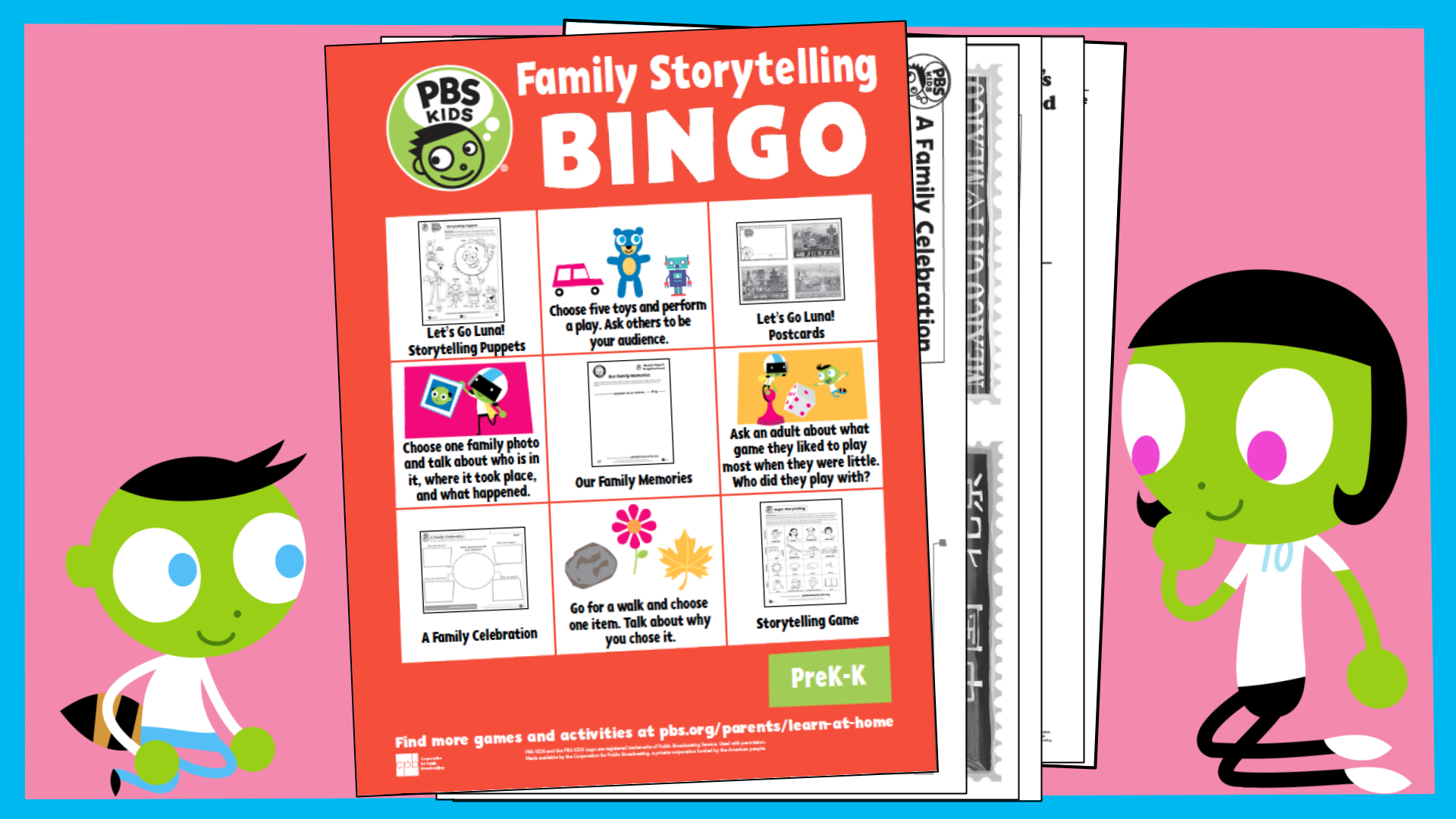 Family Storytelling Bingo: PreK and K, PBS KIDS