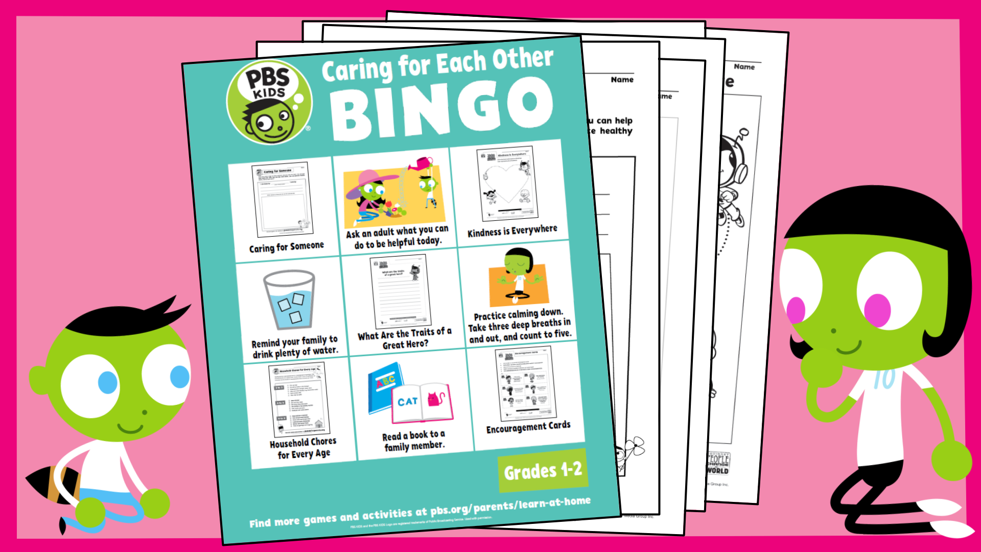 Growing as a Writer Bingo: Grades 1 and 2, PBS KIDS