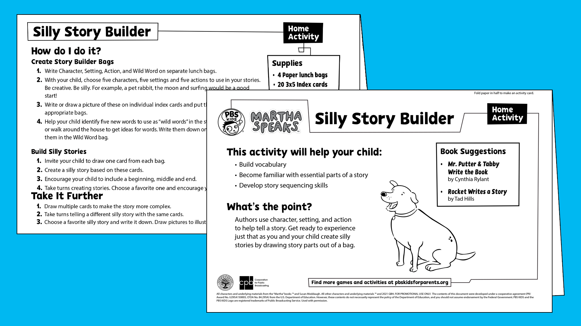 Silly Story Builder Home Activity I Martha Speaks PBS LearningMedia