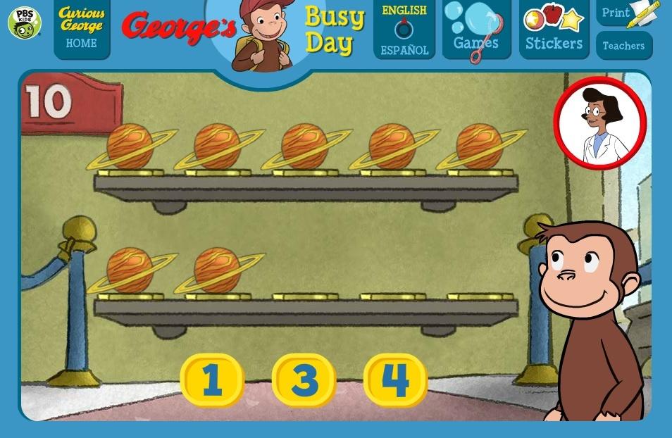 Museum of Tens Digital Game | Curious George | PBS LearningMedia